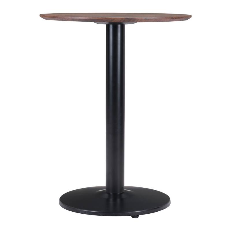 HomeRoots 24" Black And Brown Round End Table - 23.6' X '29.5' X '23.6