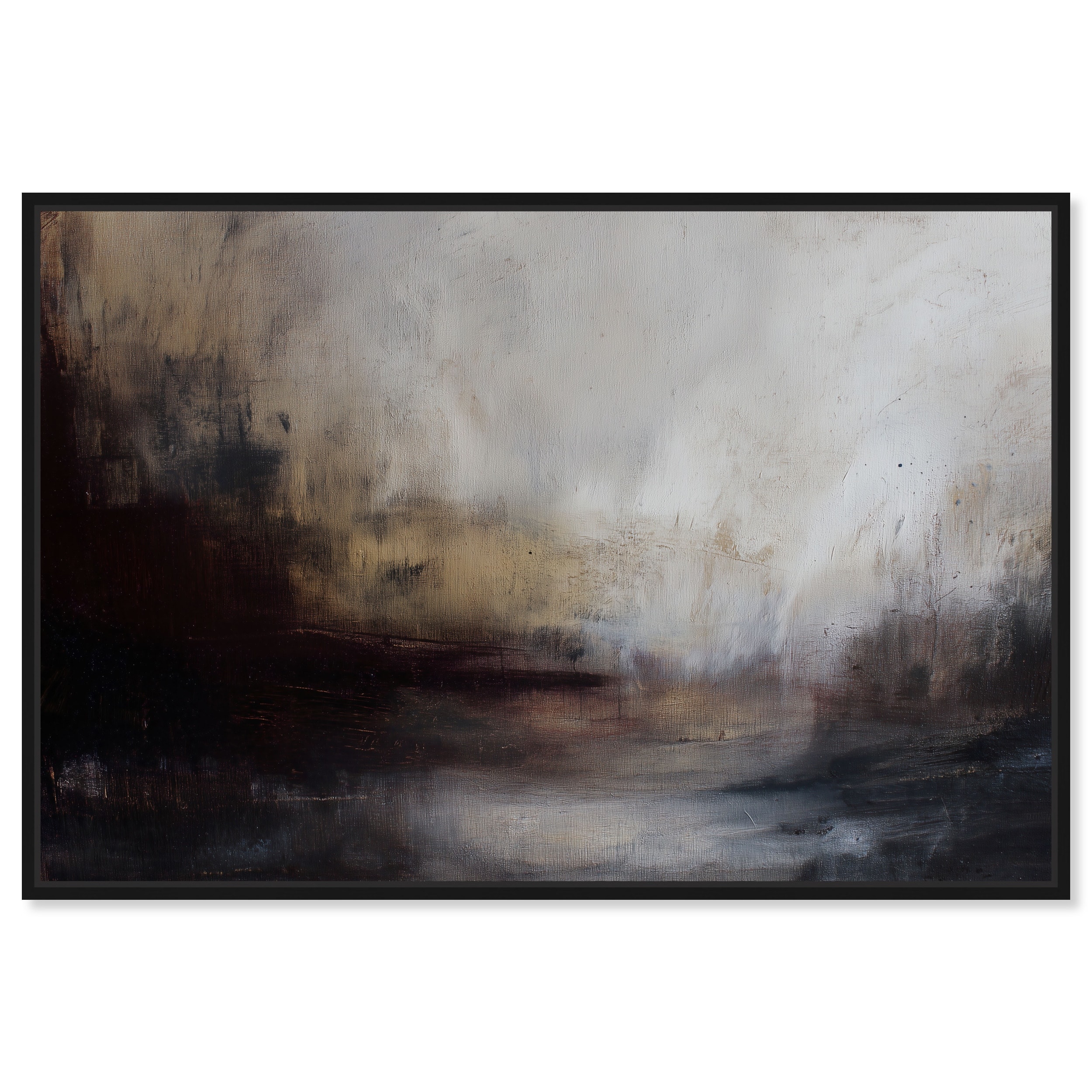 Light Mist Gold Boho Wall Art Framed Canvas Print by Art Remedy