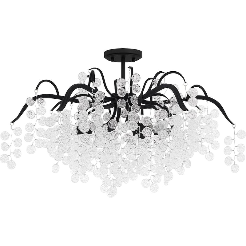 Maple Six Light Semi-Flush Mount - Earth Black