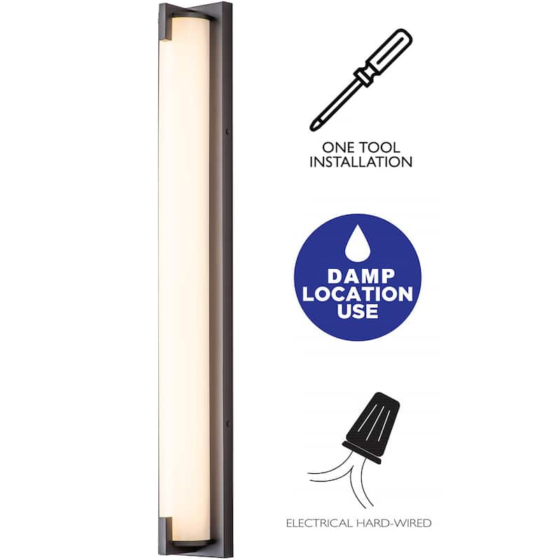C Cattleya Oil-rubbed Bronze Integrated LED Vanity Light Indoor Wall Sconce with Acrylic Shade - Oil-rubbed Bronze