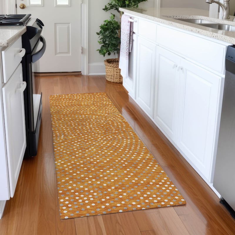 Premium Washable Super Soft Modern Confetti Mayfield Rug - Orange - 2'3" x 7'6"