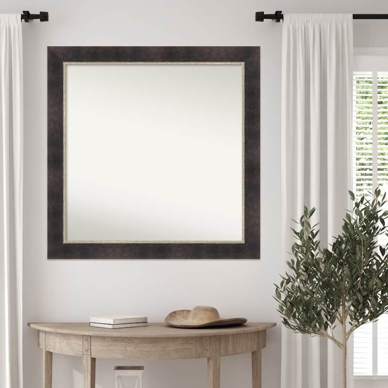 Odin Antique Bronze Non-Beveled Wood Framed Wall Mirror - Odin Antique Bronze