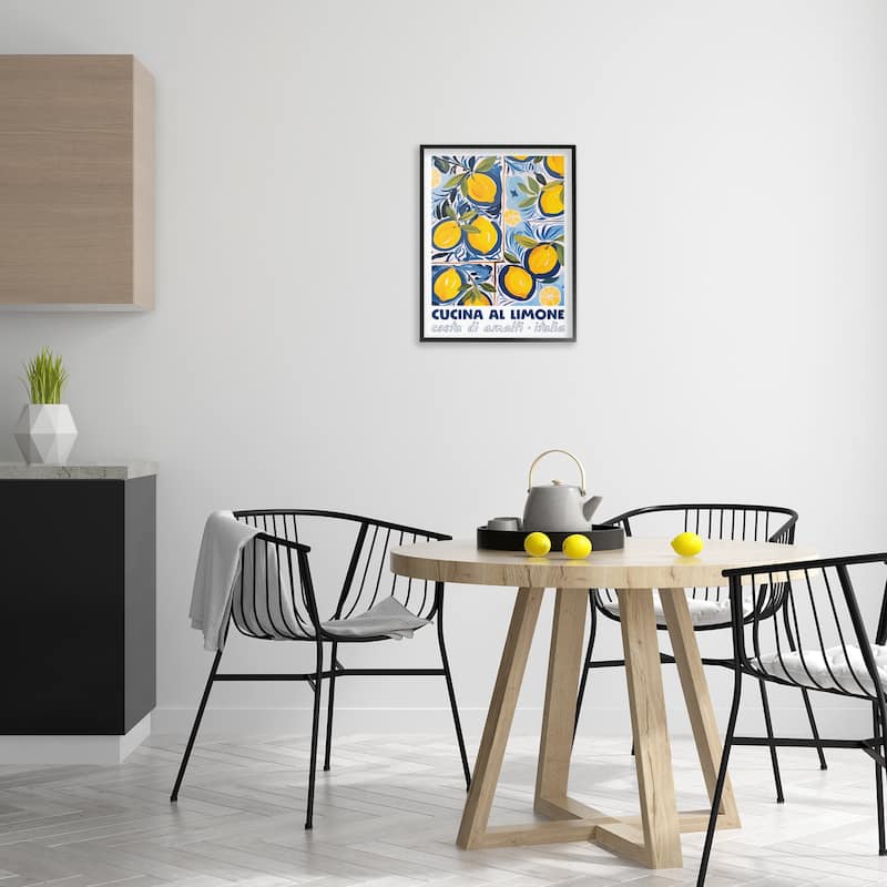 Stupell Bright Mediterranean Lemons Framed Giclee Art Design By Lux + Me Designs