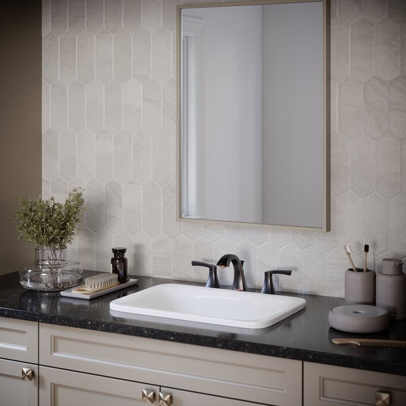 Karran Valera 21" Top Mount Vitreous China Bathroom Sink in White