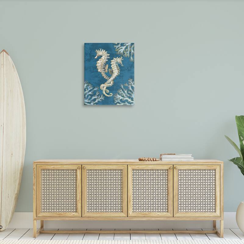 Stupell Intertwined Seahorses Playa Sealife Stretched Canvas Wall Art, Design by Paul Brent
