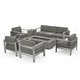 preview thumbnail 22 of 29, Cape Coral Outdoor 7-piece Chat Set with Fire Table by Christopher Knight Home