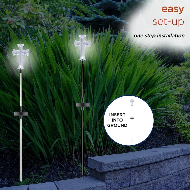 Alpine Corporation Outdoor Garden Stakes LED Lights (Set of 2)