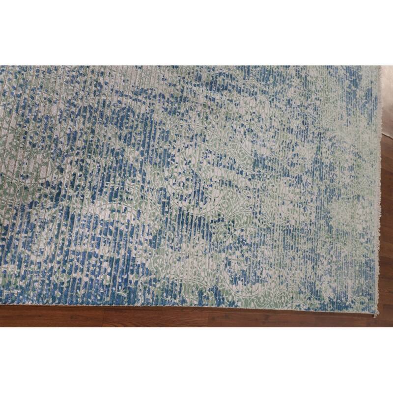 Abstract Area Rug Hand-Knotted Modern Wool Carpet - 5'5"x 7'10"