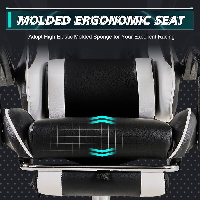 Javlergo Gaming Chair, Computer Chair with Footrest and Lumbar Support, Height Adjustable Game Chair with 360°Swivel Seat