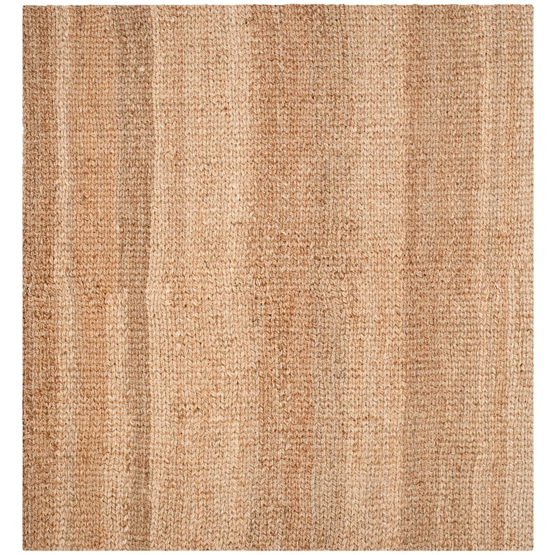 SAFAVIEH, Handmade Natural Fiber Valery Casual Solid Jute Rug - 9' Square - Natural