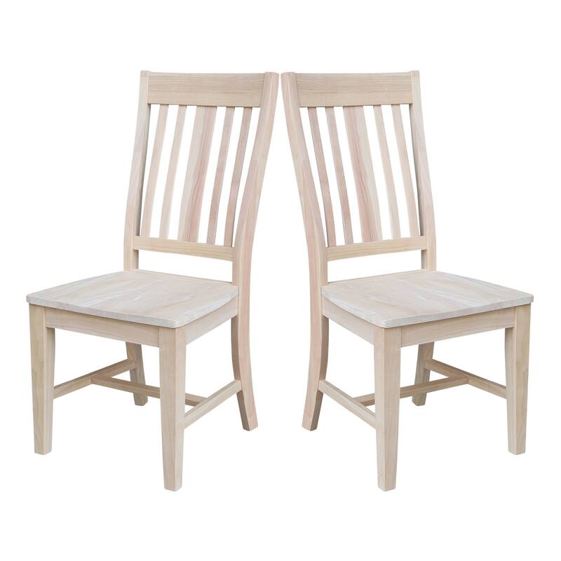 Set of Two Solid Wood Benson Dining Chairs - Unfinished