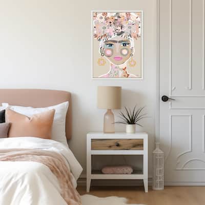 Kate and Laurel Sylvie Frida Frollae Framed Canvas by Inkheart Designs