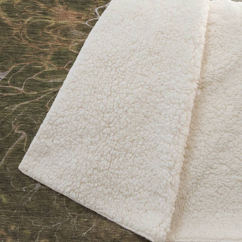 Premium Machine Washable Modern Floral Sherpa Throw Blanket