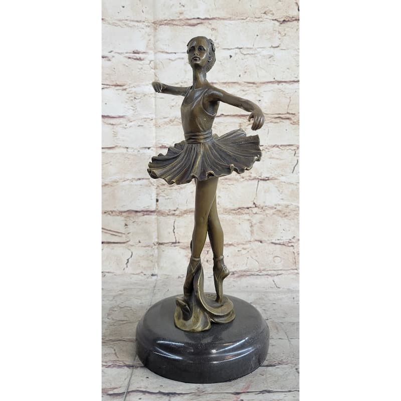 Young Girl Ballerina Ballet Dancer Child Bronze Metal Sculpture Statue Original Milo