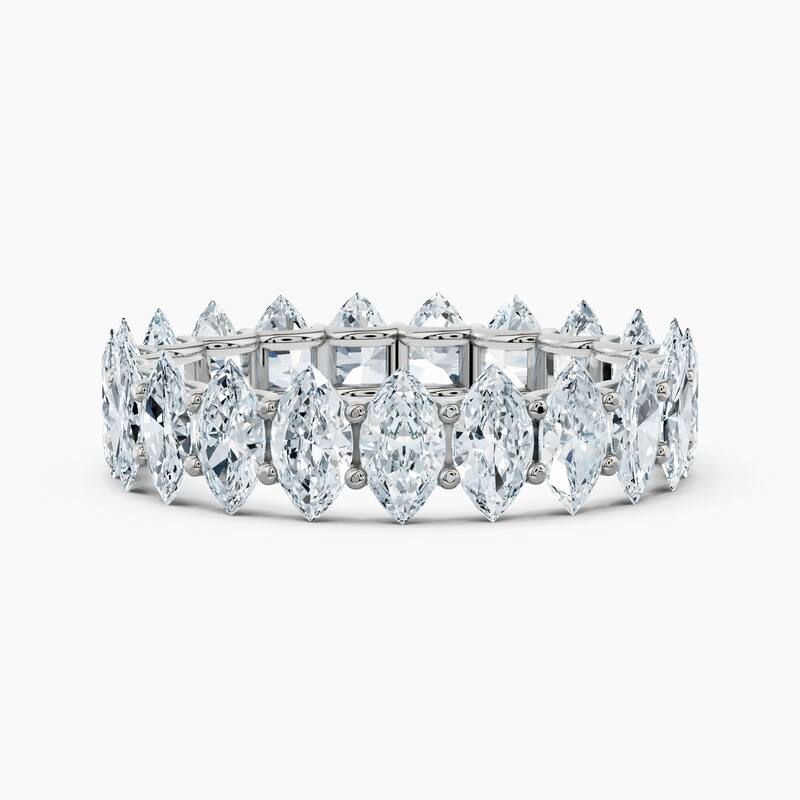 Auriya 14k Gold Marquise North-South Lab Grown Diamond Eternity Band 2.70 - 11.25 ct. tw. (F-G, VS) - 3.15 ct. wt. - 4 - White