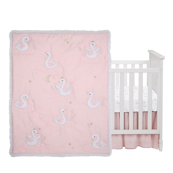 Shop Lambs Ivy Signature Swan Princess Pink Sateen 3 Piece Baby