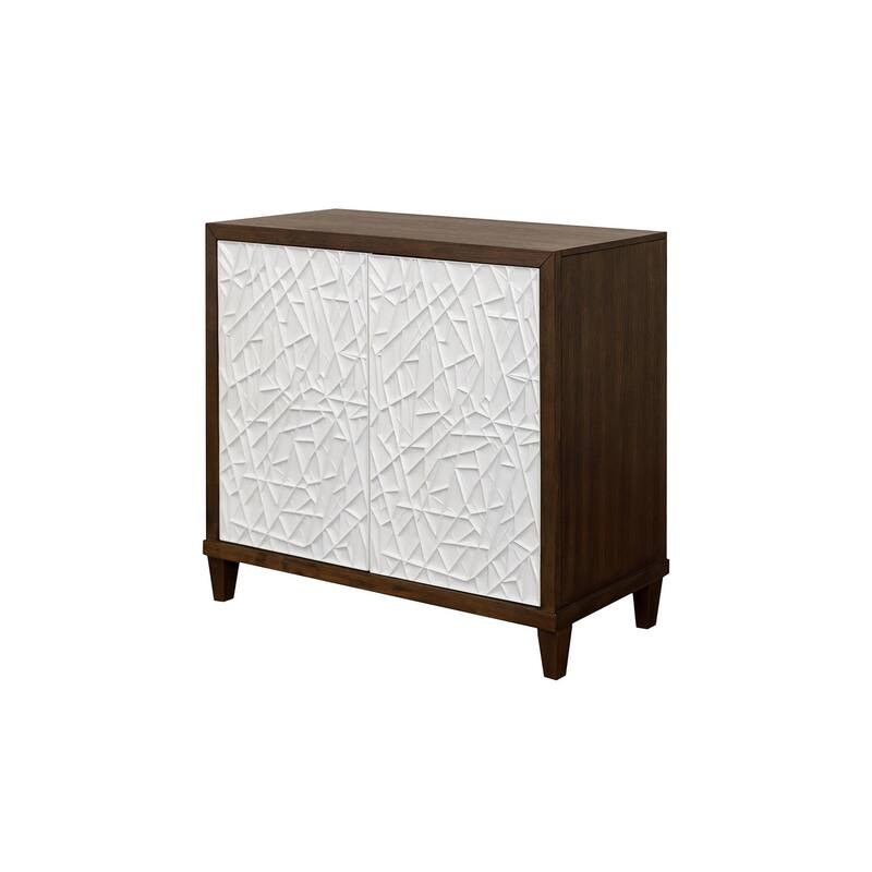 Modern Wood 40" Console with with doors, TV Stand, Accent Cabinet, Entryway Console, Fully Assembled, Brown