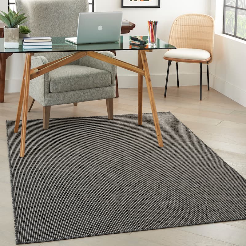 Nourison Positano Casual Modern Indoor/Outdoor Rug - 5' x 7' - Charcoal