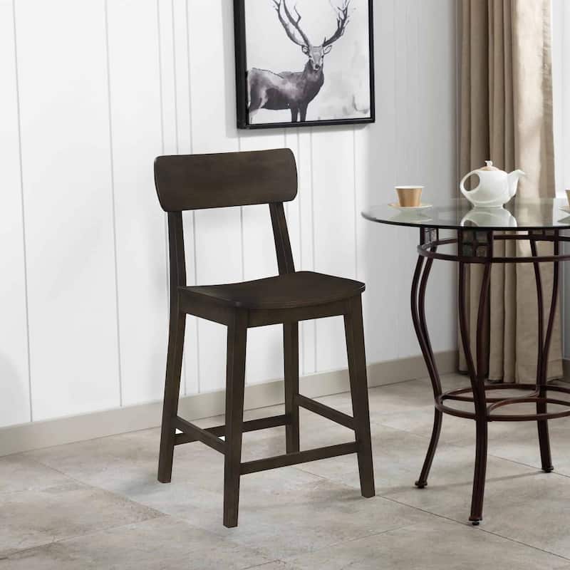 Rustic 24-inch Torino Wood Counter Stool - Carbonite Finish