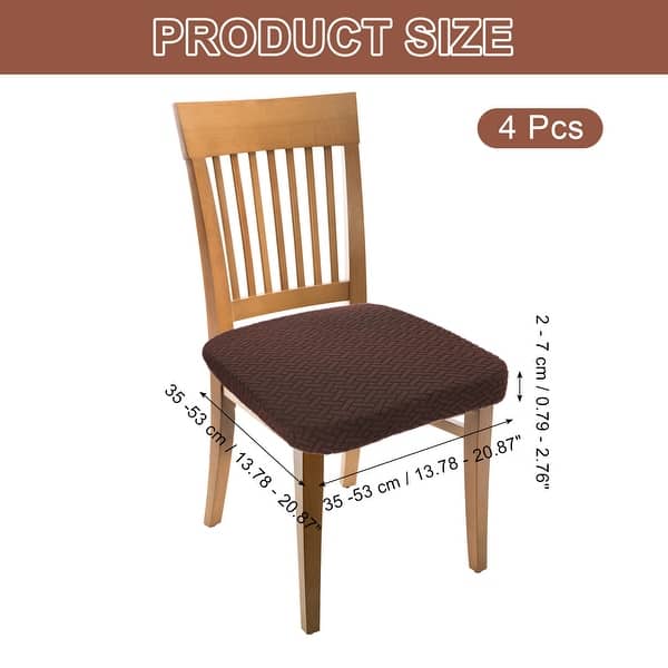 dimension image slide 0 of 9, Chair Seat Covers, Chair Cushion Slipcovers, Waterproof Seat Protector for Dining Room, Kitchen - 4Pcs