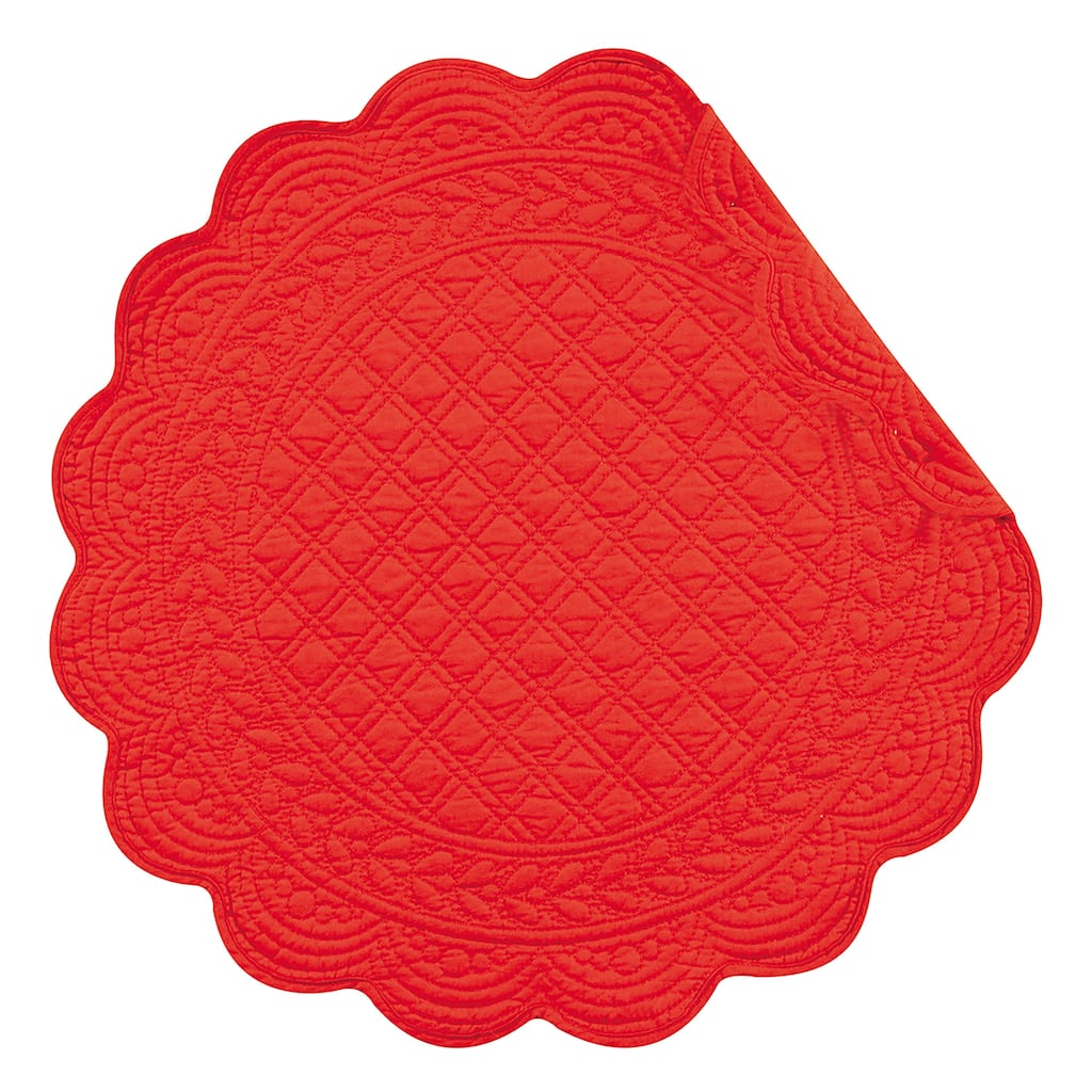 Red Round July 4th Placemat Set of 6