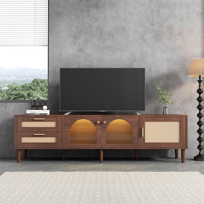 Rattan TV Stand with 2 Drawers