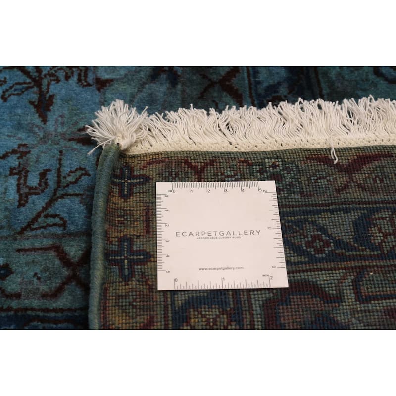 ECARPETGALLERY Hand-knotted Vibrance Dark Blue Wool Rug - 9'2 x 12'0