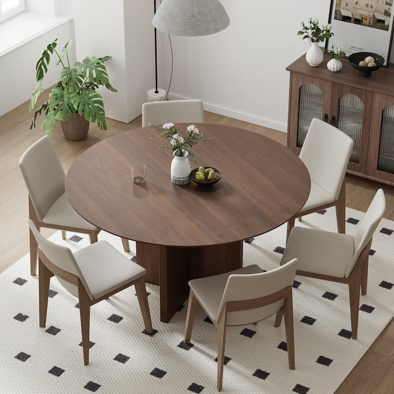 Solid Wood Round Dining Table for 4-8 People Nordic style