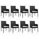 preview thumbnail 55 of 91, vidaXL 3 Piece Patio Dining Set with Cushions Black Poly Rattan - 18.9" x 21.7" x 34.6"