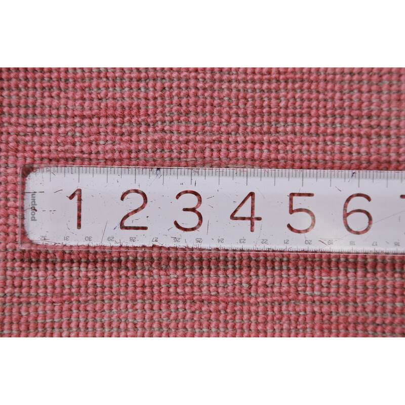Hand Knotted Oriental 100% Wool Carpet Modern Solid Pink Gabbeh Area Rug - 8' 11'' X 6' 1''