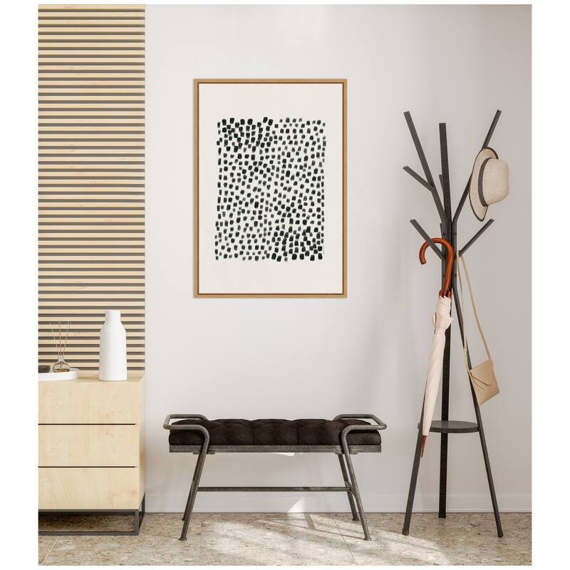 Kate and Laurel Abstract Black by Gabrielly Guedes Framed Canvas Wall Art Print