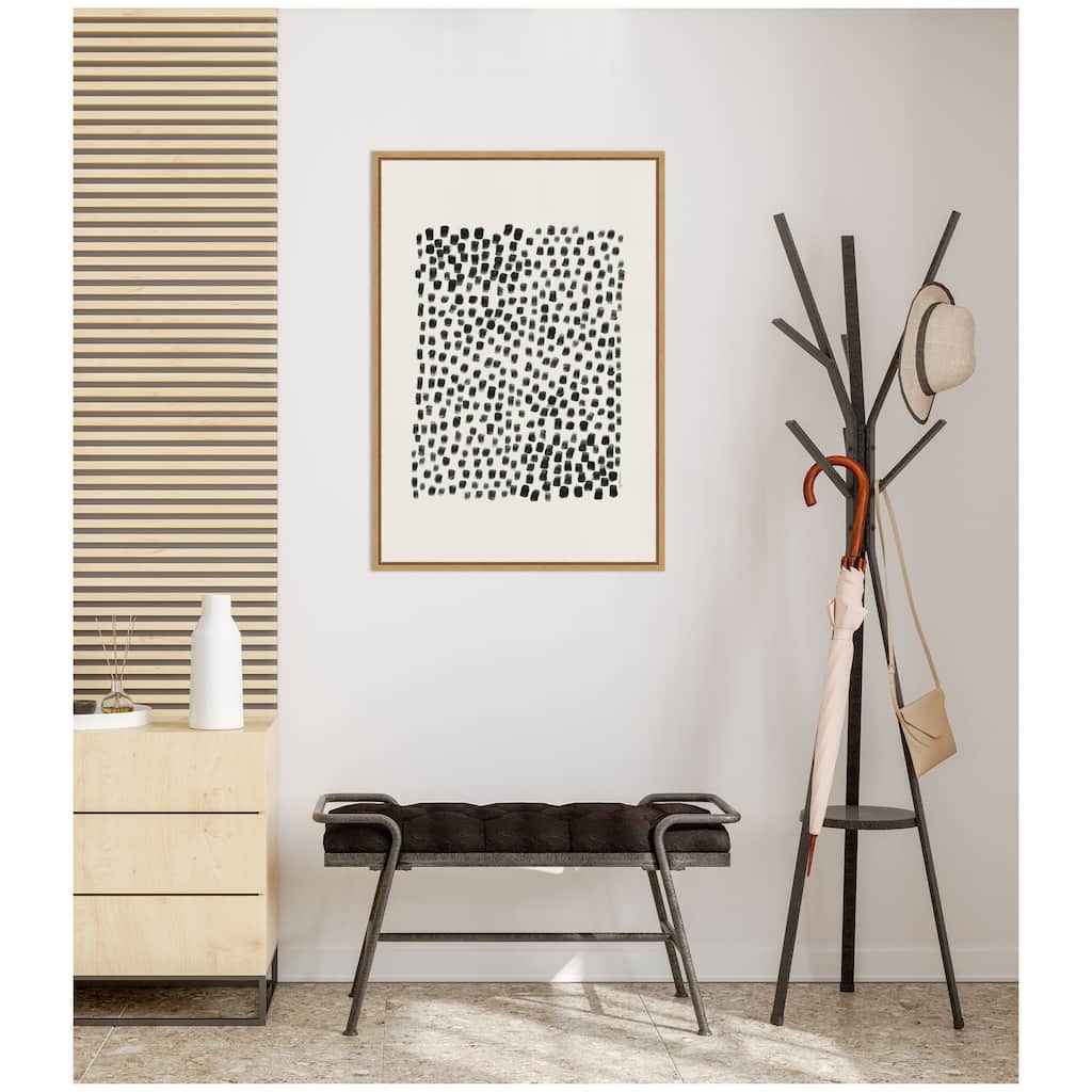 Kate and Laurel Abstract Black by Gabrielly Guedes Framed Canvas Wall Art Print