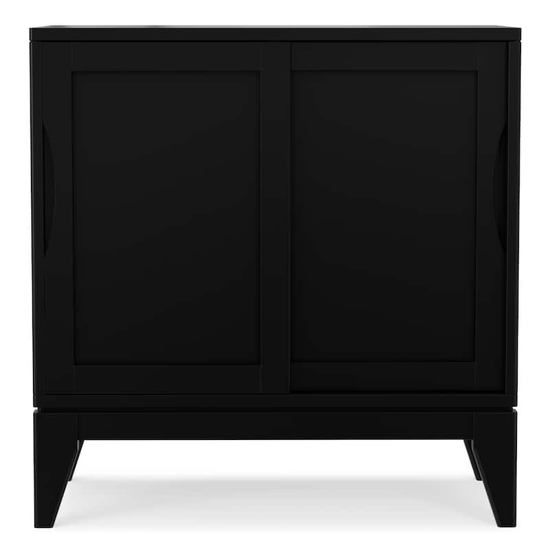 WYNDENHALL Pearson SOLID HARDWOOD 30 inch Wide Mid Century Modern Low Storage Cabinet - 30"w x 14"d x 31"h