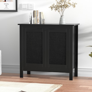 Anmytek Modern 2-Door Wood Black Kitchen Buffet Sideboard Accent Storage Cabinet with Adjustable Shelf