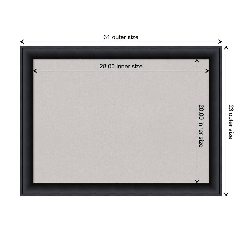 Nero Black Wood Framed Grey Corkboard Bulletin Board