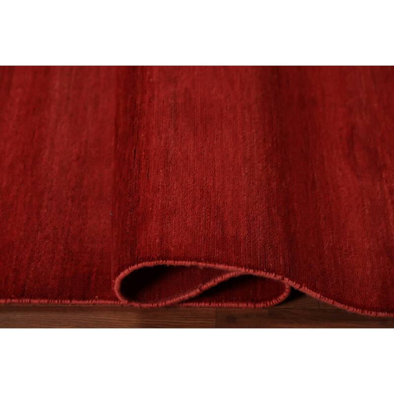 Gabbeh Modern Area Rug Handmade Oriental Red Wool Carpet - 5'6" x 7'10"