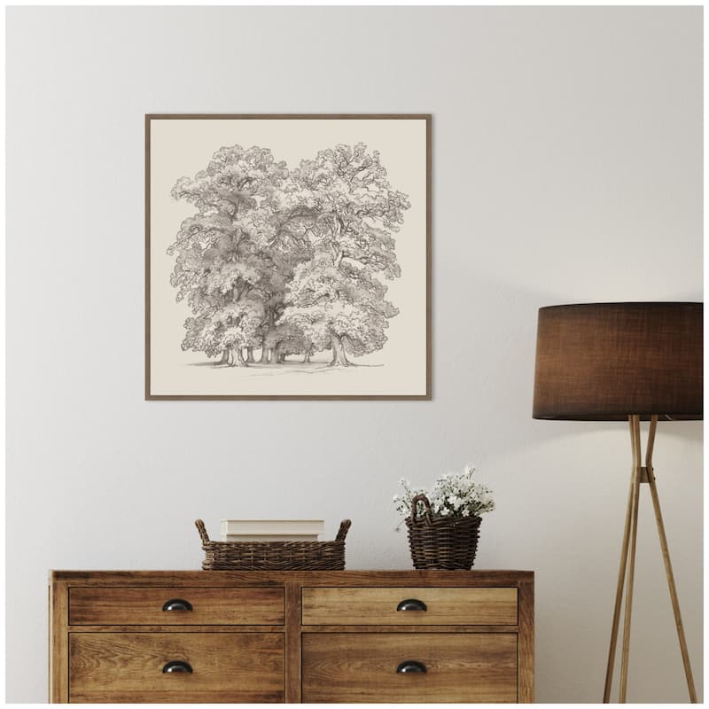 Kate and Laurel Felling of Trees by Jakob Becker by Nostalgia Prints Framed Canvas Wall Art Print