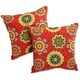 preview thumbnail 24 of 23, 17-inch All-weather Outdoor Throw Pillows (Set of 2, Multiple Patterns) Farrington Terrace Grenadine