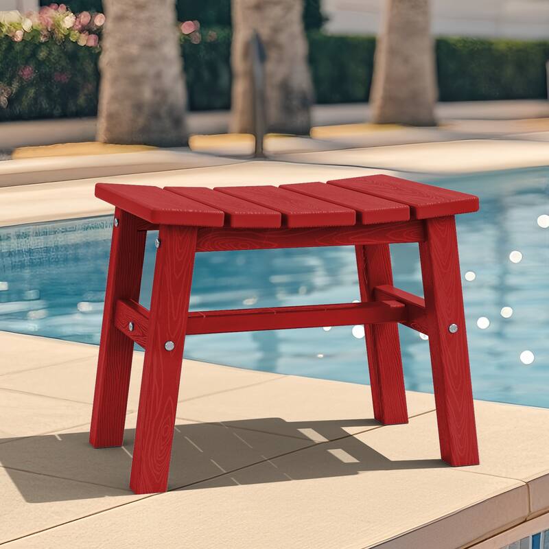 Outdoor Patio HDPE Ottoman Footstool, Extra Seat