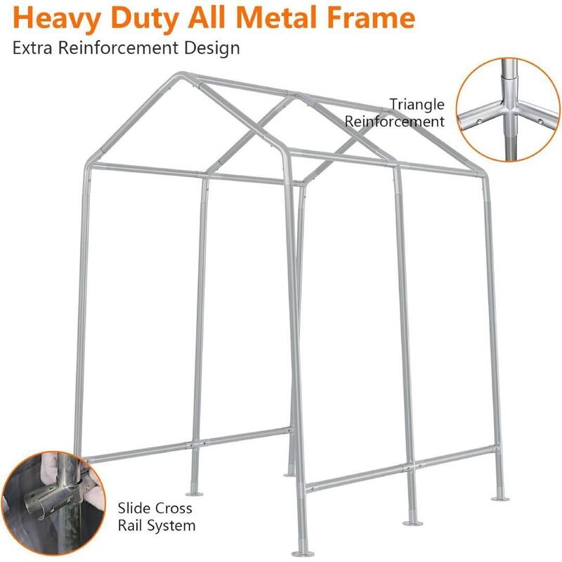 Heavy-Duty Carport Storage Shed for Motorcycles, Bicycles, and Garden Tools