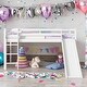 preview thumbnail 17 of 46, Twin Size Low Loft Bed with Slide, Ladder White
