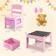preview thumbnail 4 of 5, 3-in-1 Kids Table and Chair Set Wooden Activity Table with Chairs Pink.