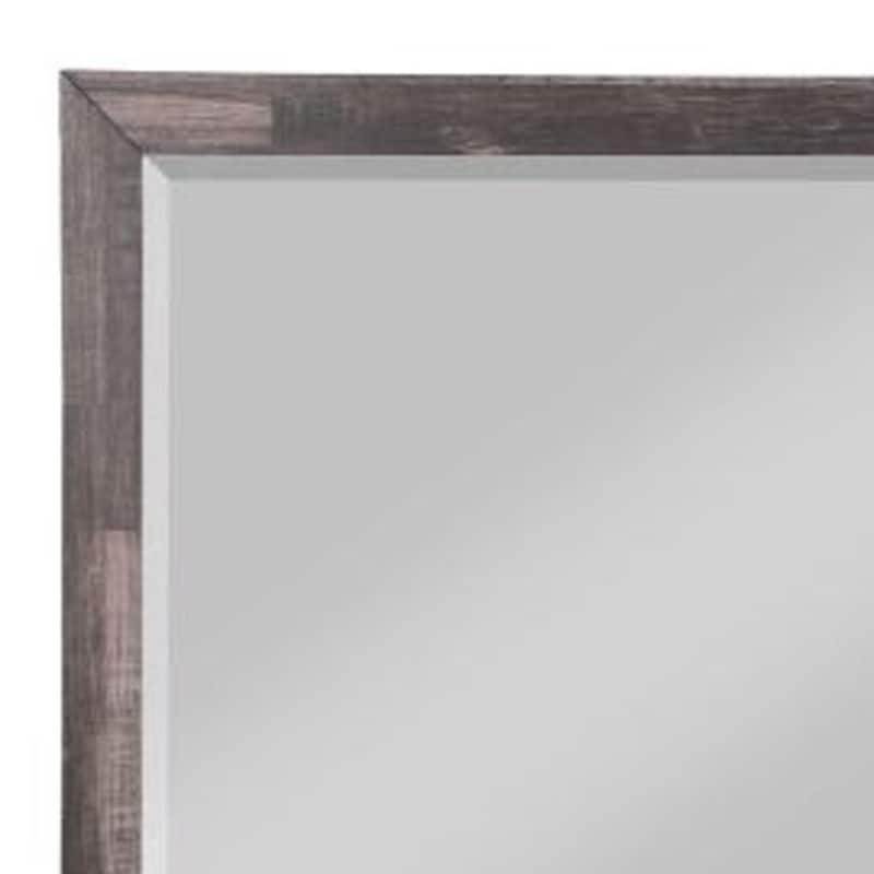 HomeRoots 36" Brown Wood Framed Mounted Dresser Mirror - 48' X '36' X '1