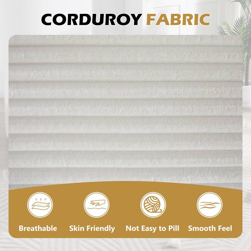 Roomfitters 67" Oversized Chaise Lounge, Corduroy Boneless Sleeper Sofa with 9.9" Wide Armrests