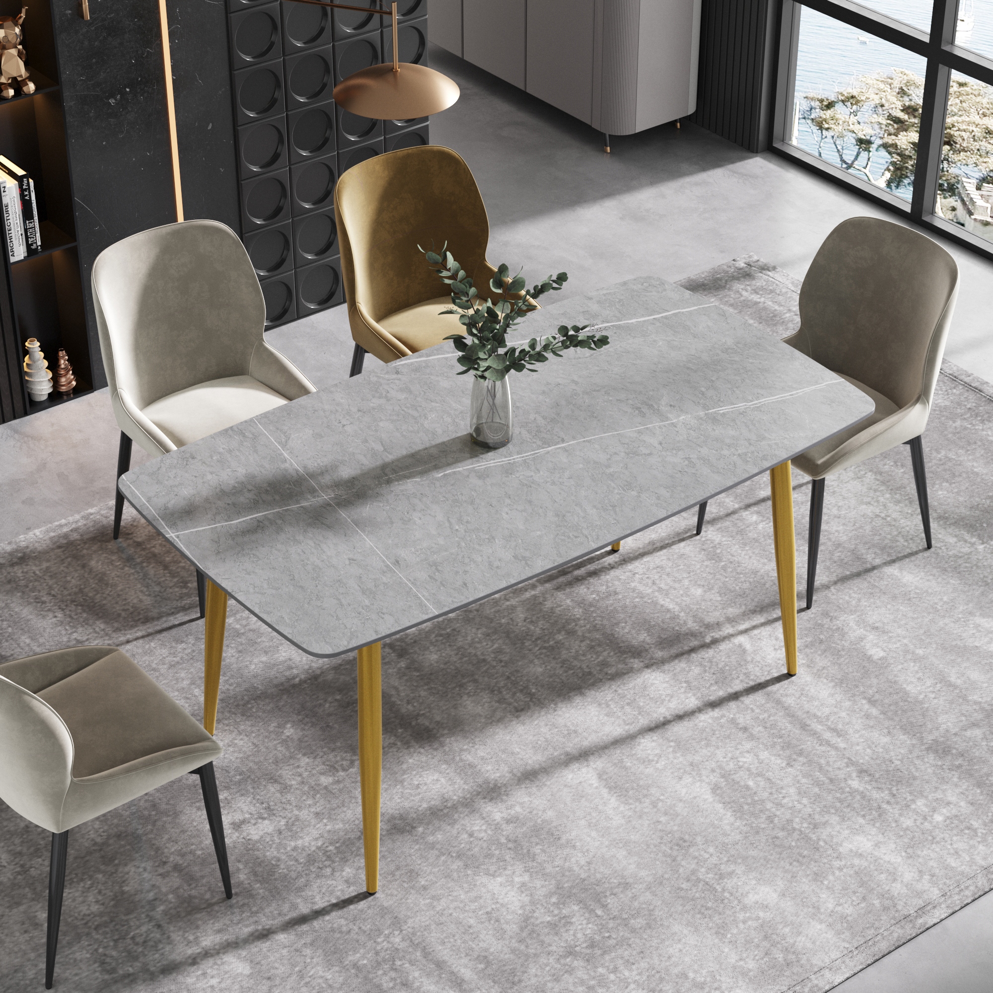 Solid marble dining sales table for sale