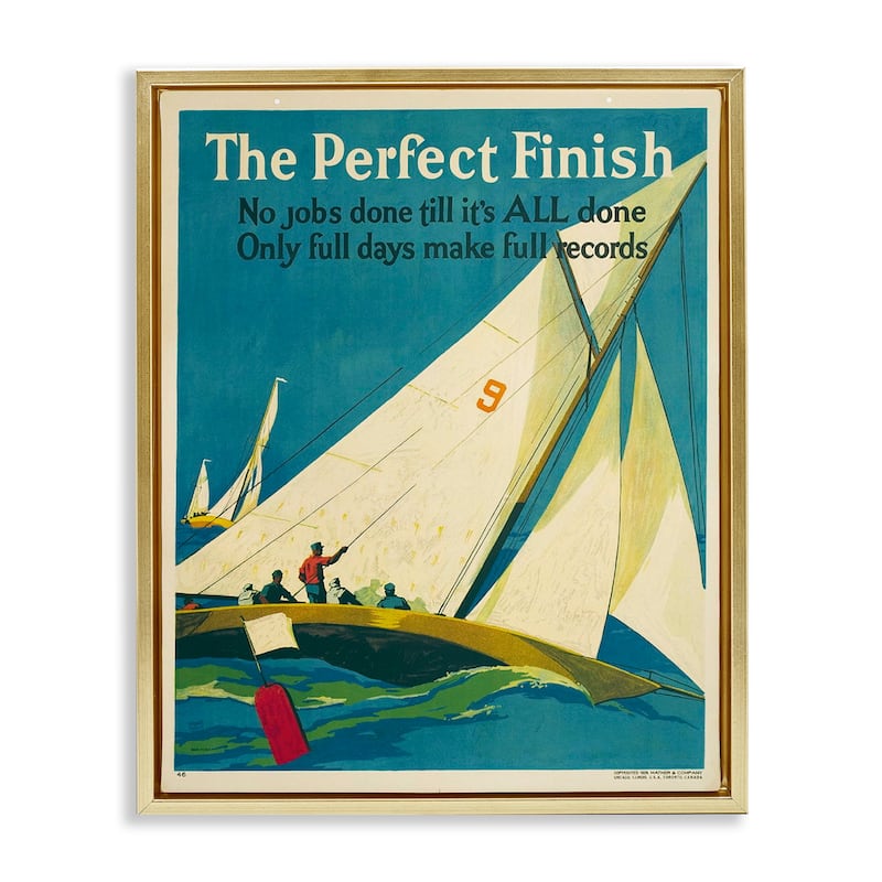 Stupell Perfect Finish Antique Sailors Framed Floater Canvas Wall Art Design By Marcus Jules - 17 x 21 - Gold