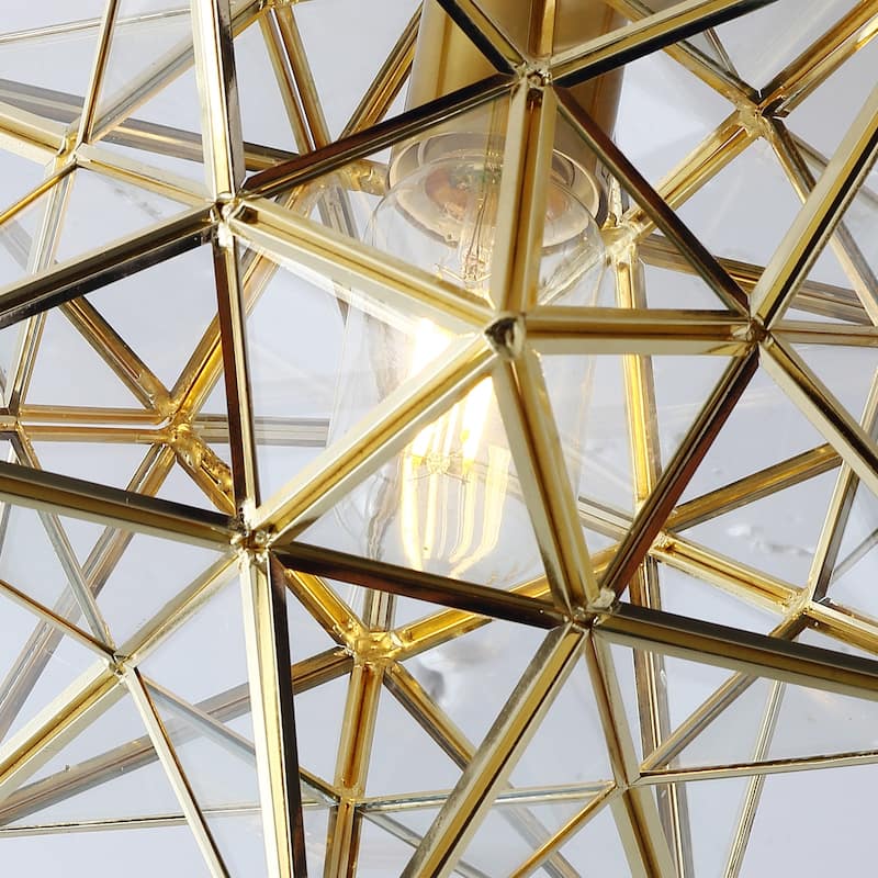 Modern Gold 1-Light Moravian Star Geometric Ceiling Lighting Fixture