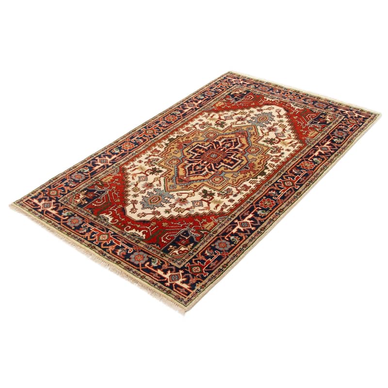 ECARPETGALLERY Hand-knotted Serapi Heritage Cream Wool Rug - 4'10 x 7'10