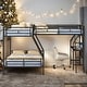 preview thumbnail 1 of 15, Twin Over Full Bunk Bed With Twin Loft Bed Attached,Desk for Bedroom Black