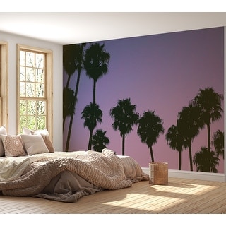 Tropical Non-pasted Wallpaper Wall Mural - Purple Sunset - Bed Bath ...
